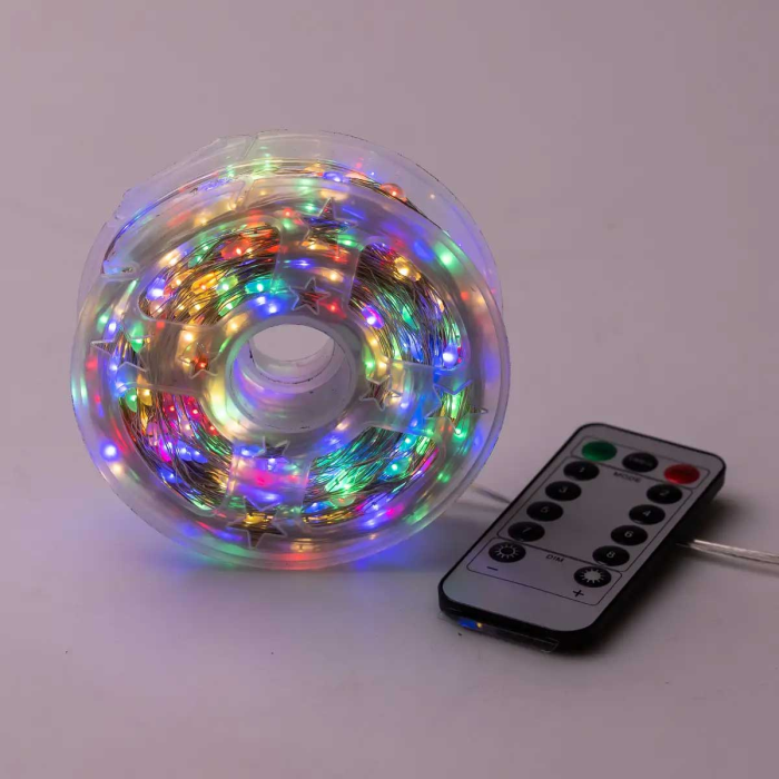 Світлодіодна гірлянда Роса нитка 500 LED довжина 50 м від мережі біла нитка з пультом Мультиколор 500L50MWМL