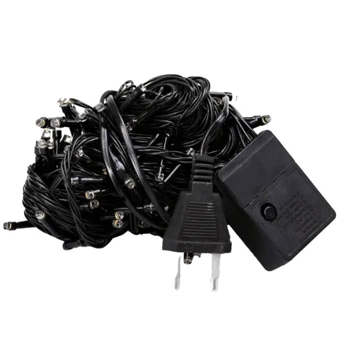 Новорічна гірлянда кімнатна нитка 22 м 220 LED чорний провід Білий W220LED22MBW