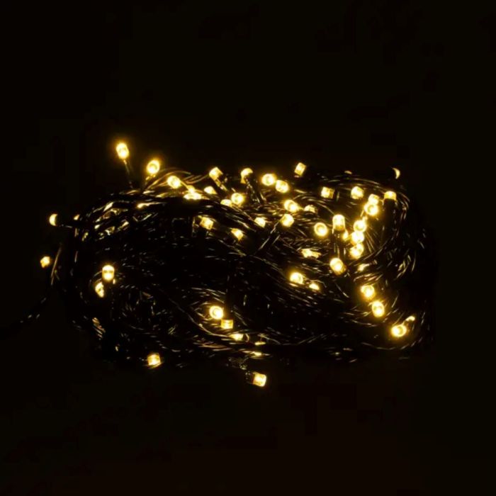 Новорічна гірлянда кімнатна нитка 10 м 120 LED чорний провід Жовтий W120LED10MBY