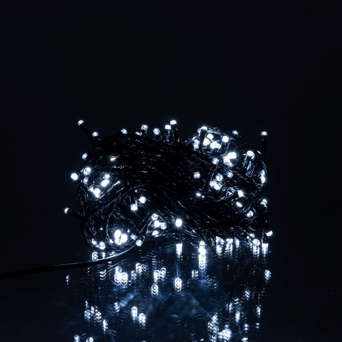 Новорічна гірлянда кімнатна нитка 18 м 180 LED кімнатна гірлянда чорний провід Біле світло W180LED18MBW